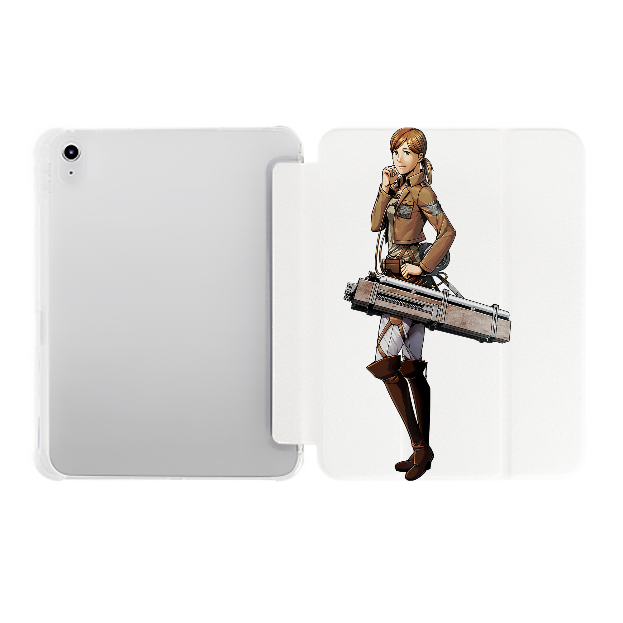 （画像用） 進撃の巨人 Attack on Titan IPad ケース ペン収納付き 三つ折りスタンド PUレザー×シリコン 対応機種9.5/10.5/10.9インチ